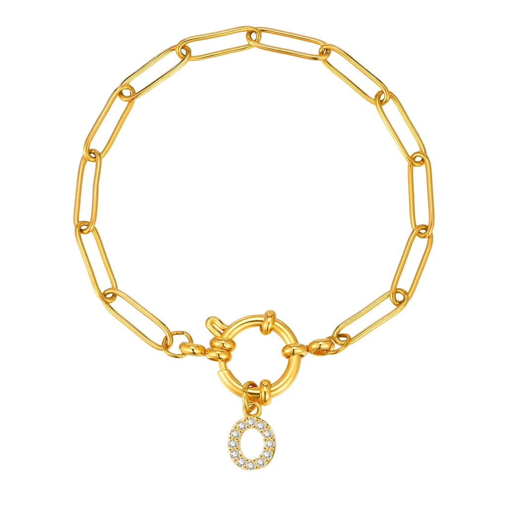 Bracelet avec initiale couleur or - lettre