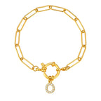 Bracelet avec initiale couleur or - lettre
