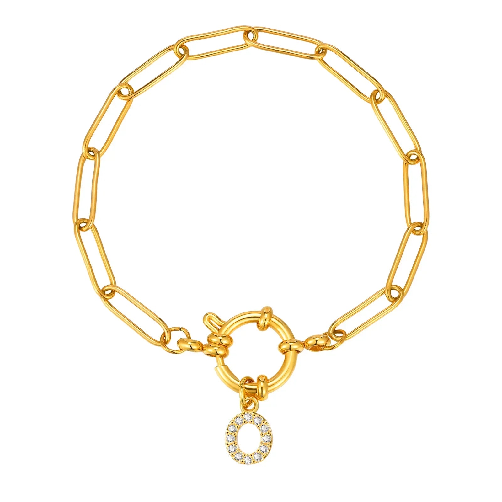 Bracelet avec initiale couleur or - lettre