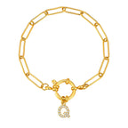 Bracelet avec initiale couleur or - lettre