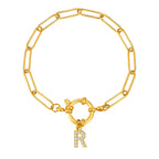 Bracelet avec initiale couleur or - lettre