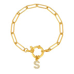 Bracelet avec initiale couleur or - lettre