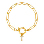 Bracelet avec initiale couleur or - lettre