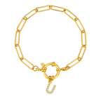 Bracelet avec initiale couleur or - lettre