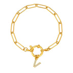 Bracelet avec initiale couleur or - lettre