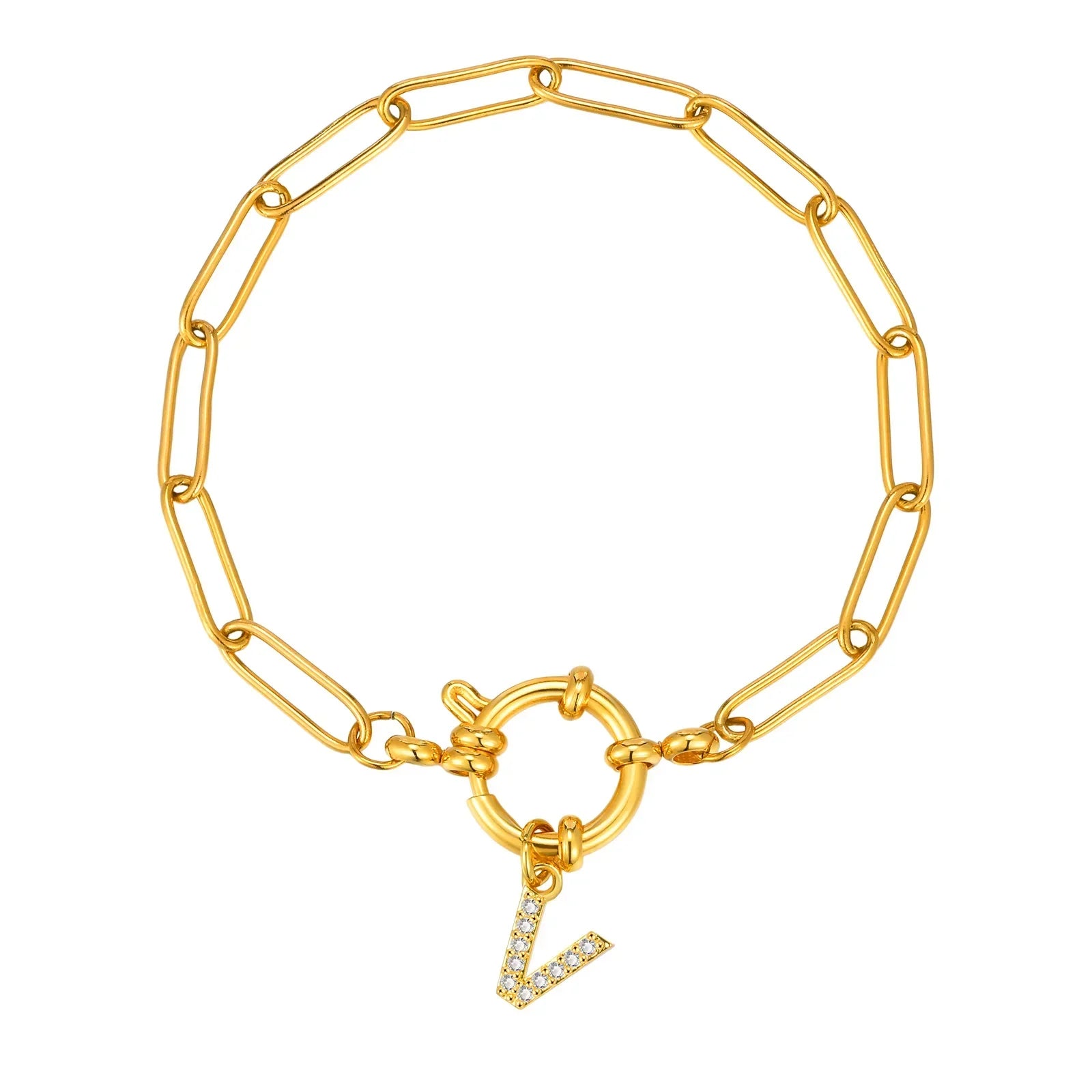 Bracelet avec initiale couleur or - lettre