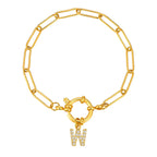 Bracelet avec initiale couleur or - lettre