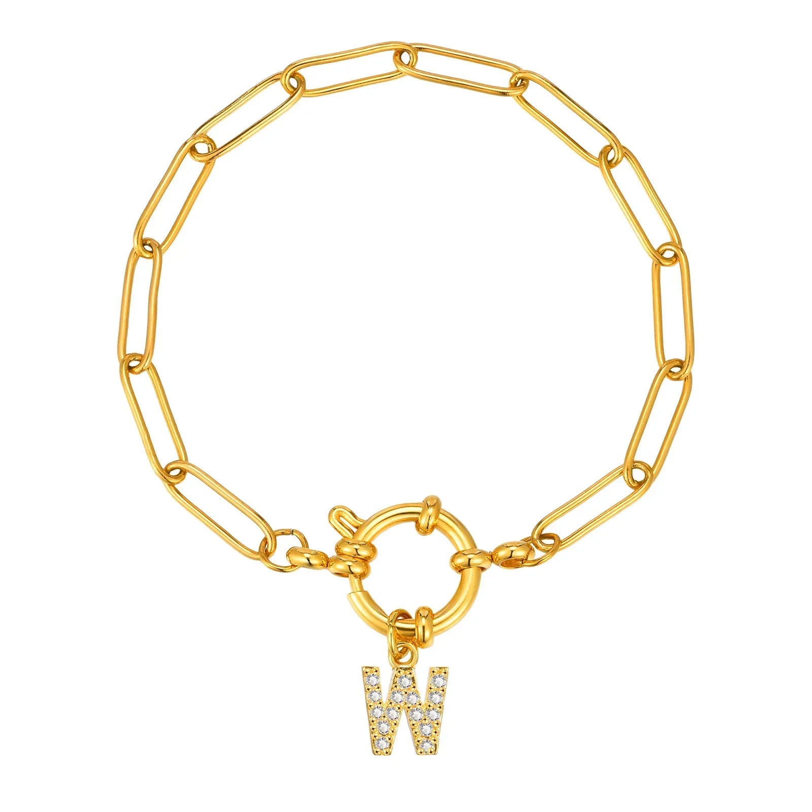 Bracelet avec initiale couleur or - lettre