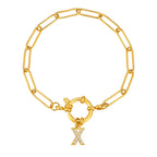 Bracelet avec initiale couleur or - lettre