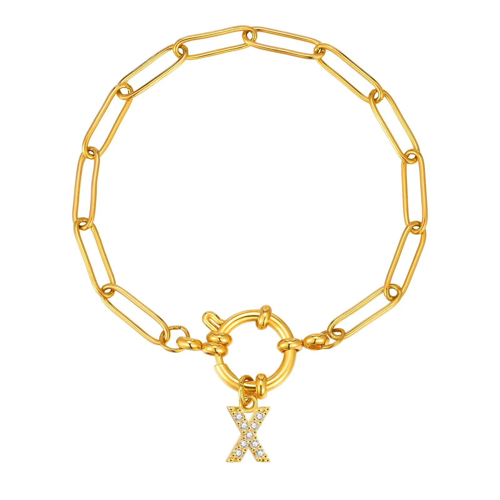 Bracelet avec initiale couleur or - lettre