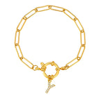 Bracelet avec initiale couleur or - lettre