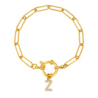 Bracelet avec initiale couleur or - lettre