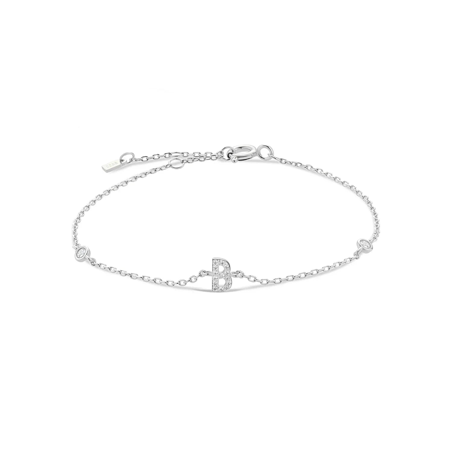Bracelet avec initiale en strass - lettre