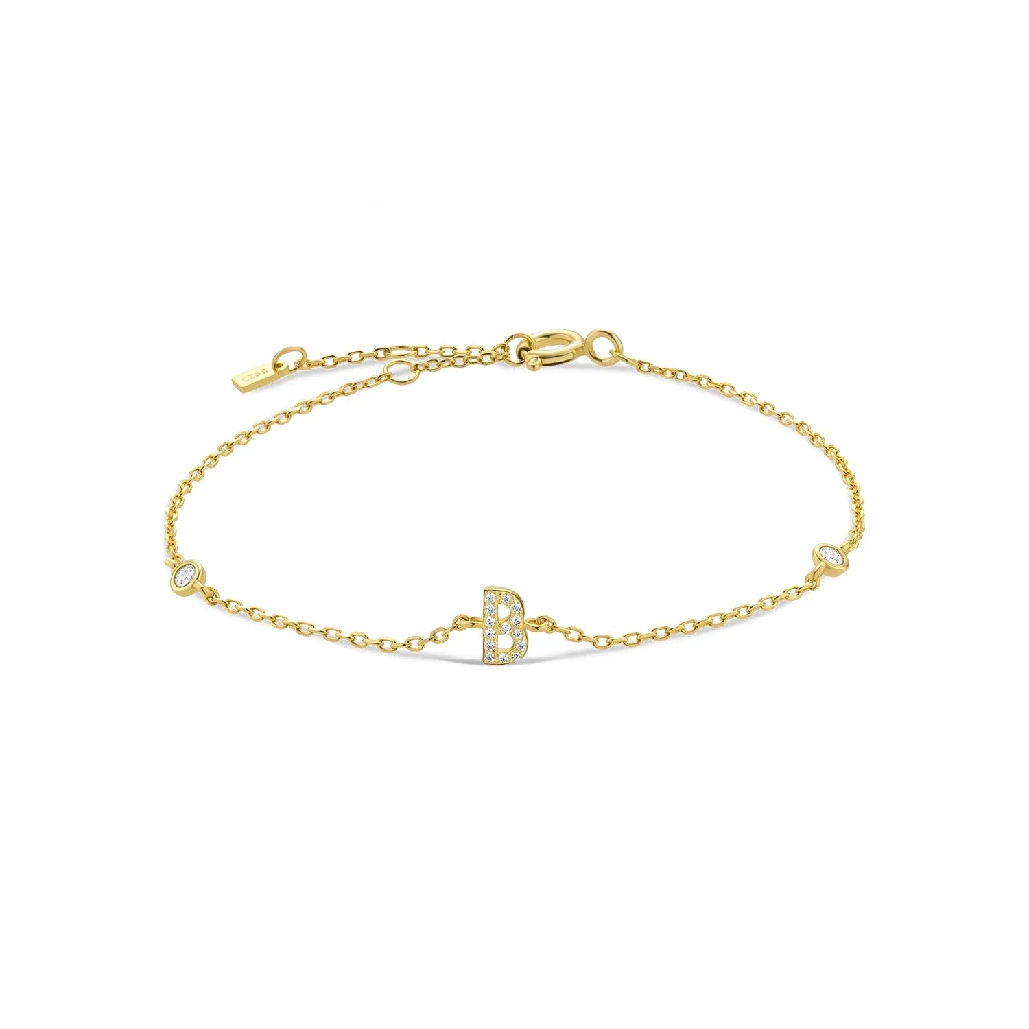 Bracelet avec initiale en strass - lettre