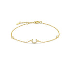 Bracelet avec initiale en strass - lettre