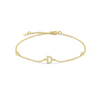 Bracelet avec initiale en strass - lettre