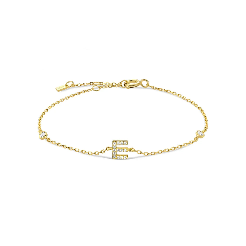 Bracelet avec initiale en strass - lettre
