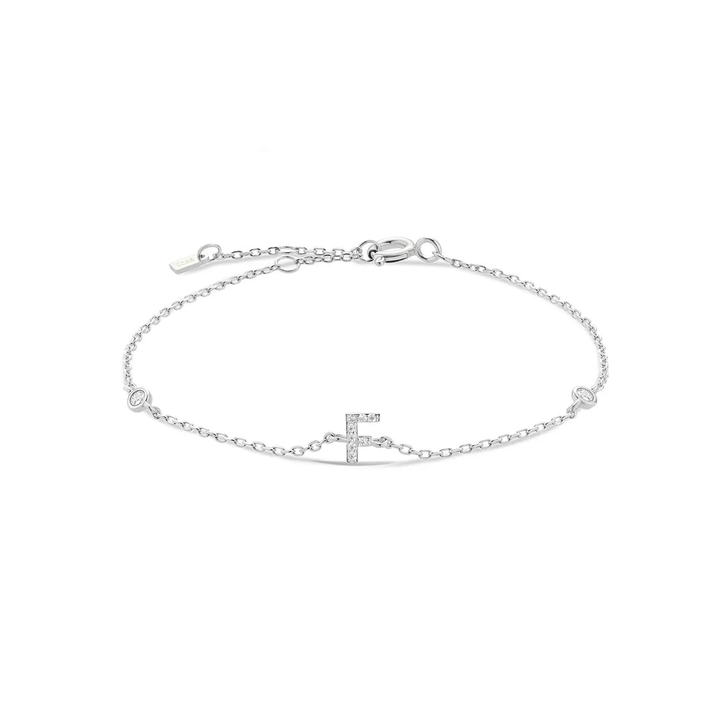 Bracelet avec initiale en strass - lettre