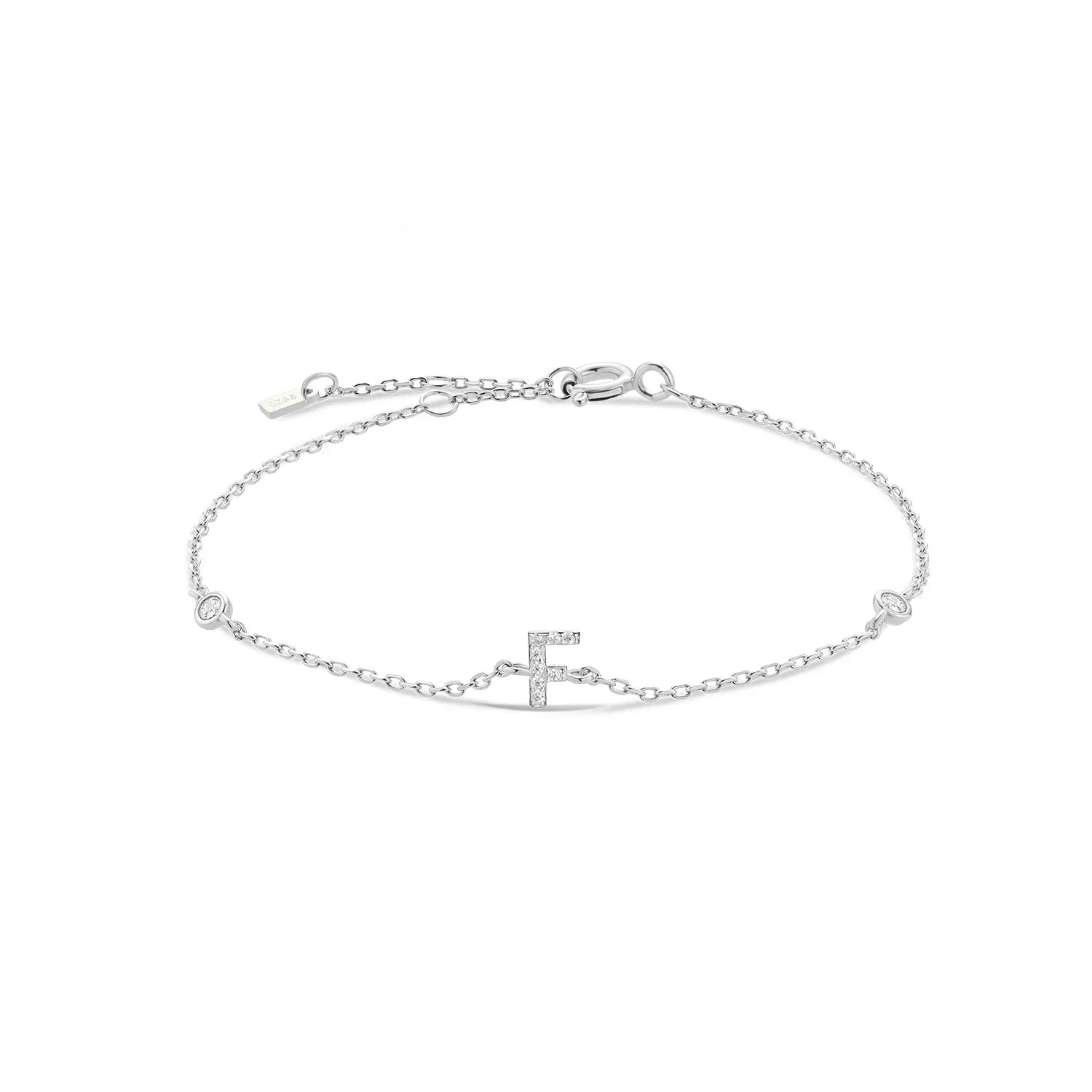 Bracelet avec initiale en strass - lettre