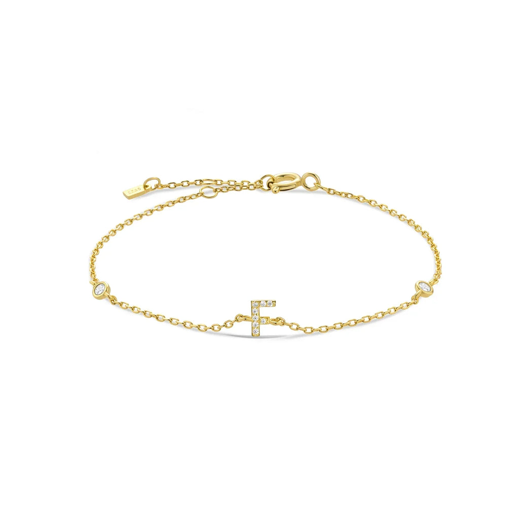 Bracelet avec initiale en strass - lettre