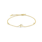 Bracelet avec initiale en strass - lettre