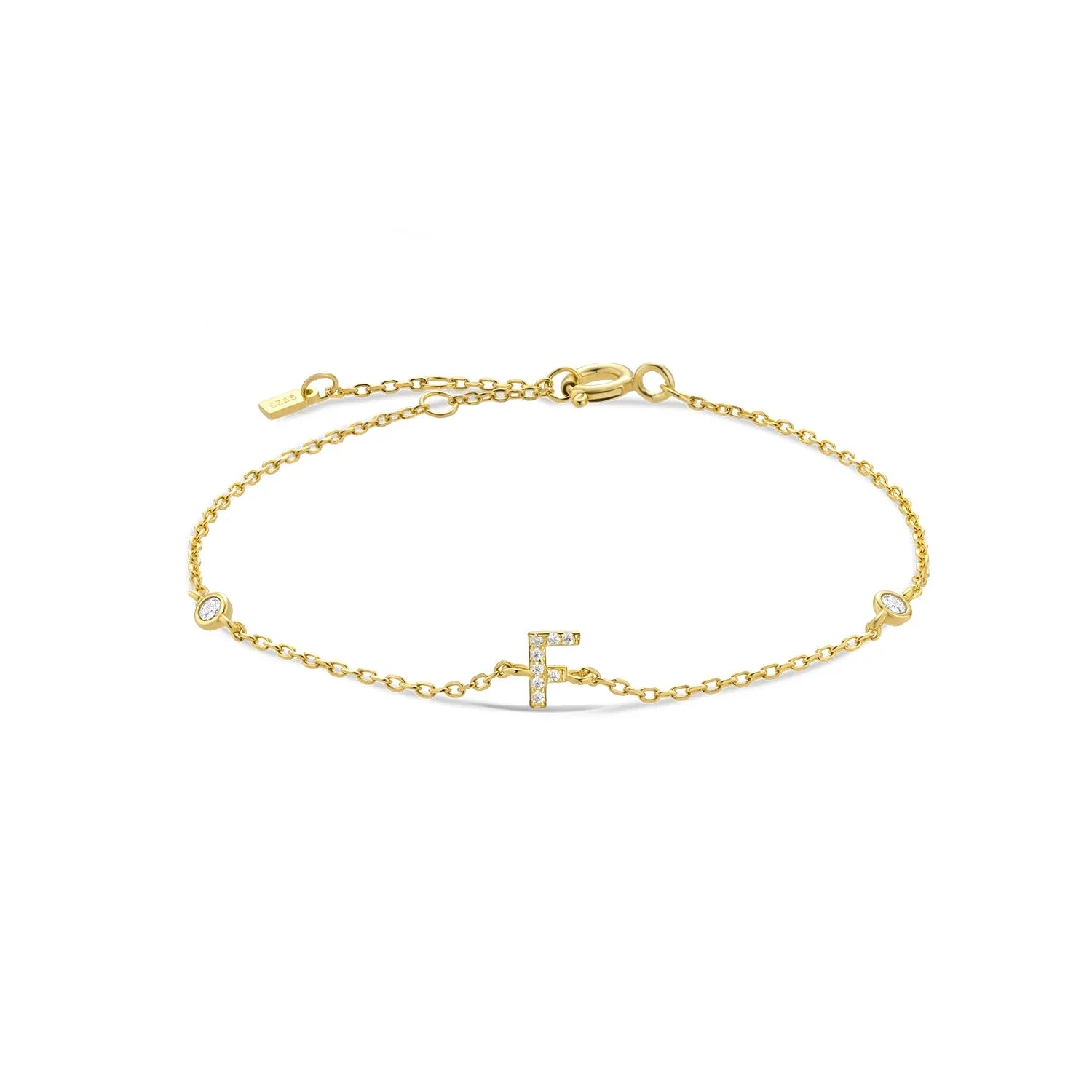 Bracelet avec initiale en strass - lettre