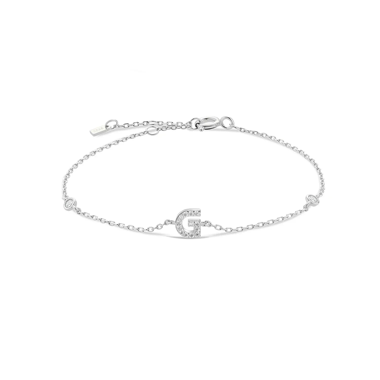Bracelet avec initiale en strass - lettre