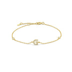 Bracelet avec initiale en strass - lettre
