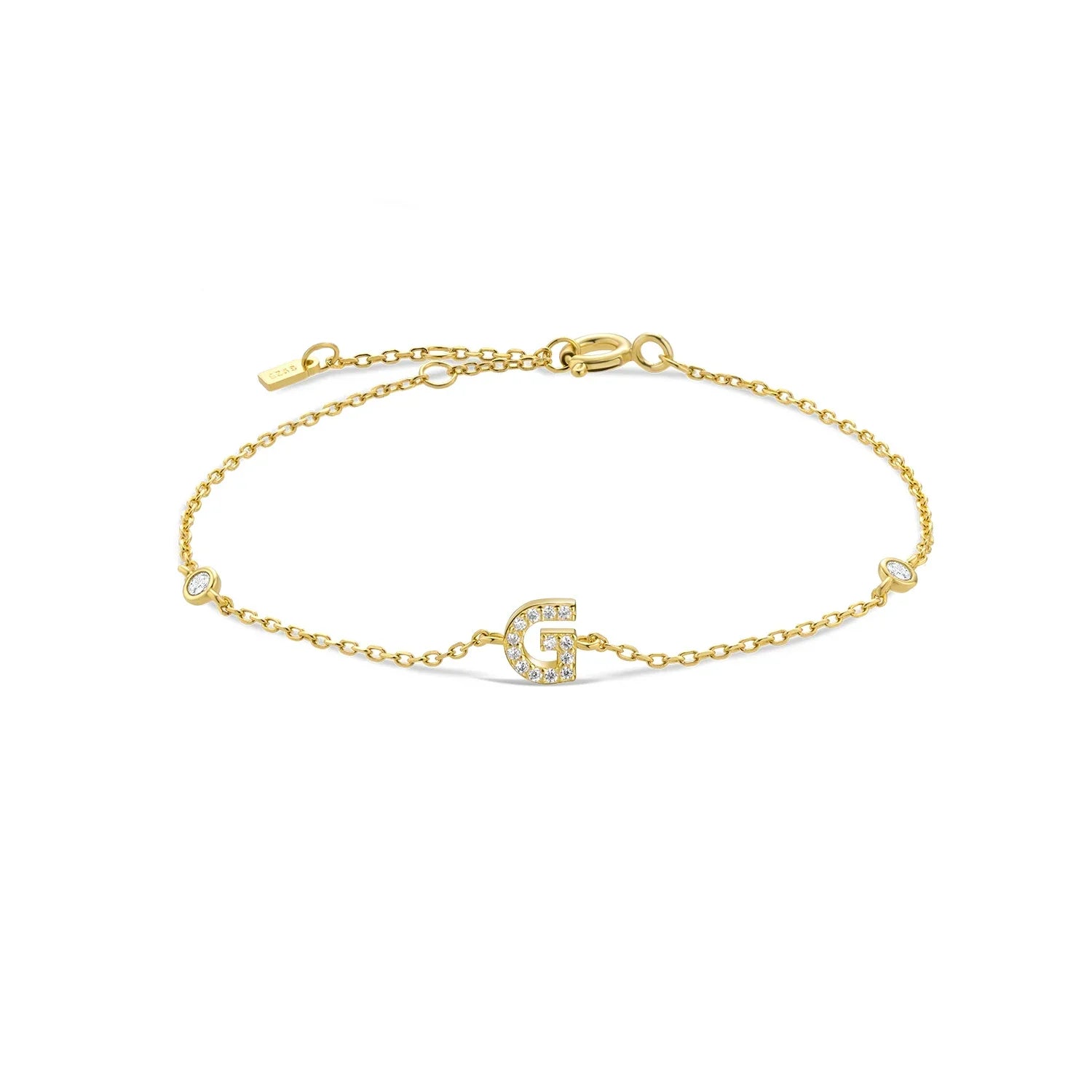 Bracelet avec initiale en strass - lettre