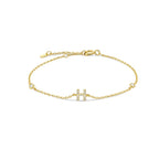 Bracelet avec initiale en strass - lettre