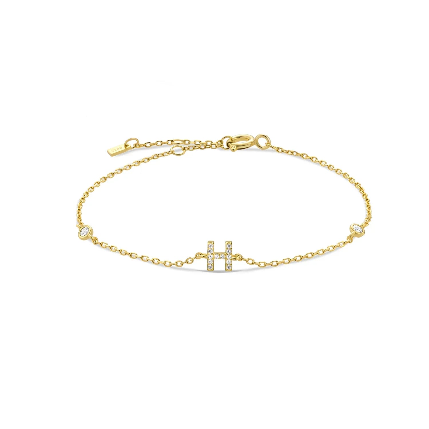 Bracelet avec initiale en strass - lettre