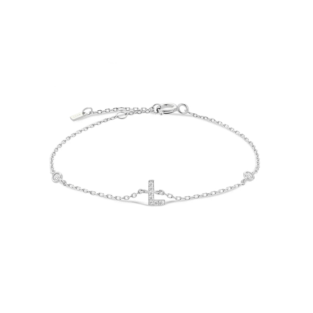 Bracelet avec initiale en strass - lettre