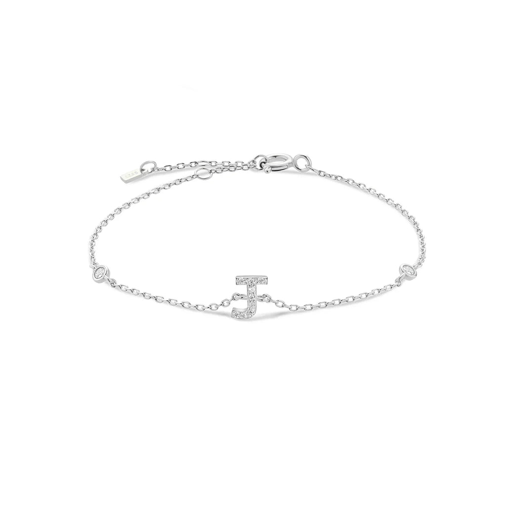 Bracelet avec initiale en strass - lettre