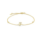 Bracelet avec initiale en strass - lettre