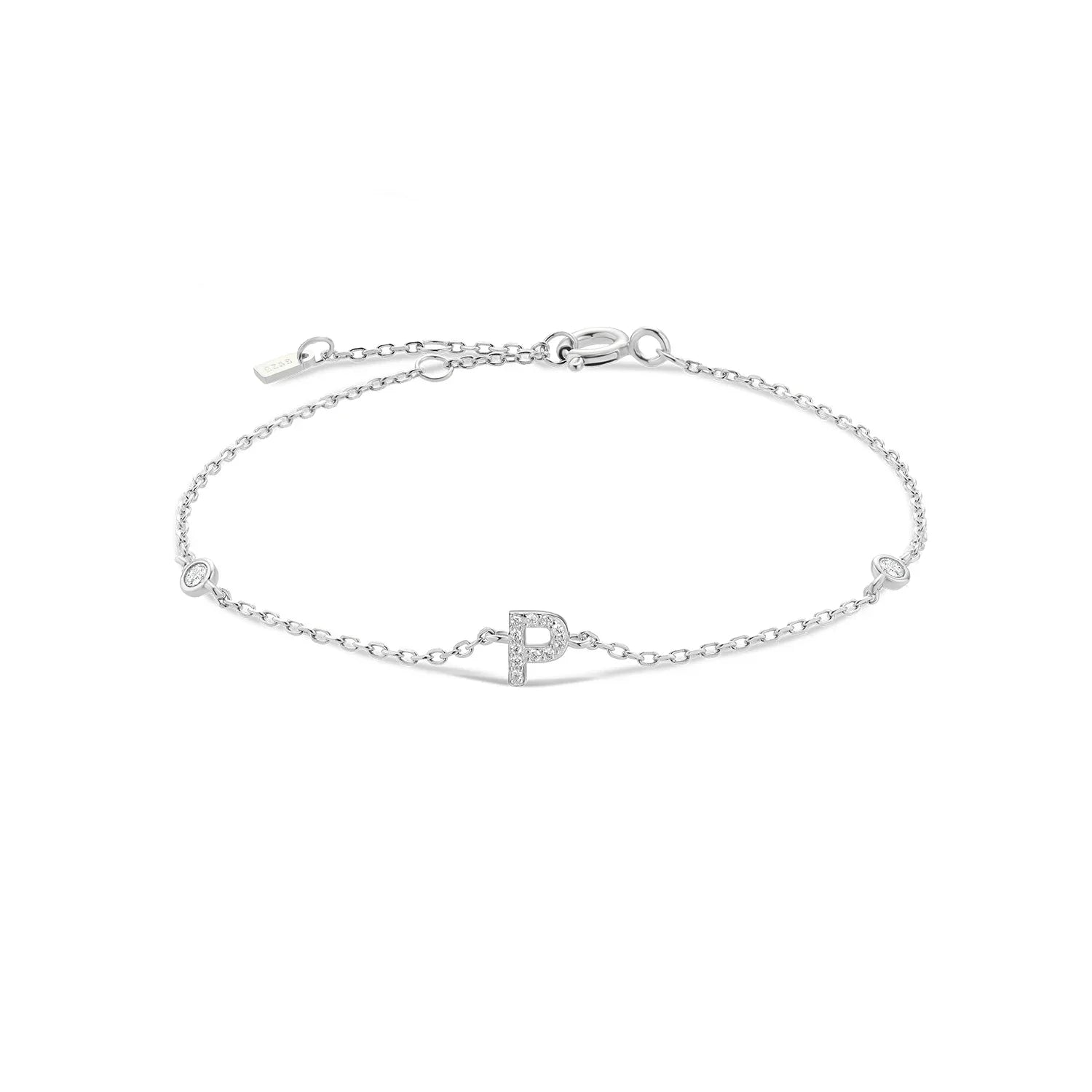 Bracelet avec initiale en strass - lettre