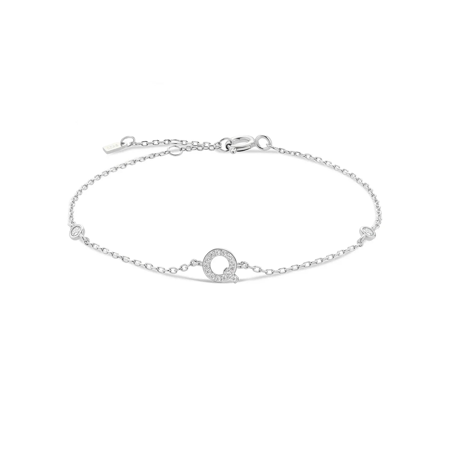 Bracelet avec initiale en strass - lettre