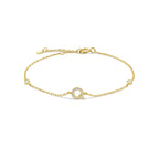 Bracelet avec initiale en strass - lettre
