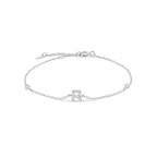 Bracelet avec initiale en strass - lettre