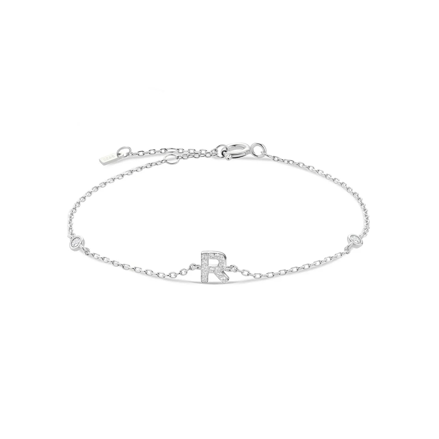 Bracelet avec initiale en strass - lettre