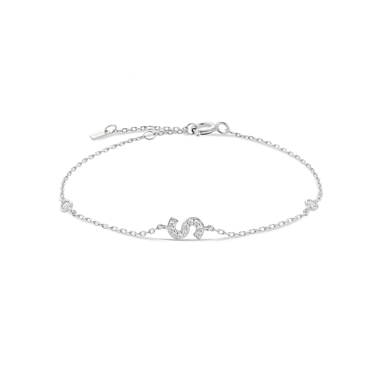 Bracelet avec initiale en strass - lettre