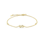 Bracelet avec initiale en strass - lettre