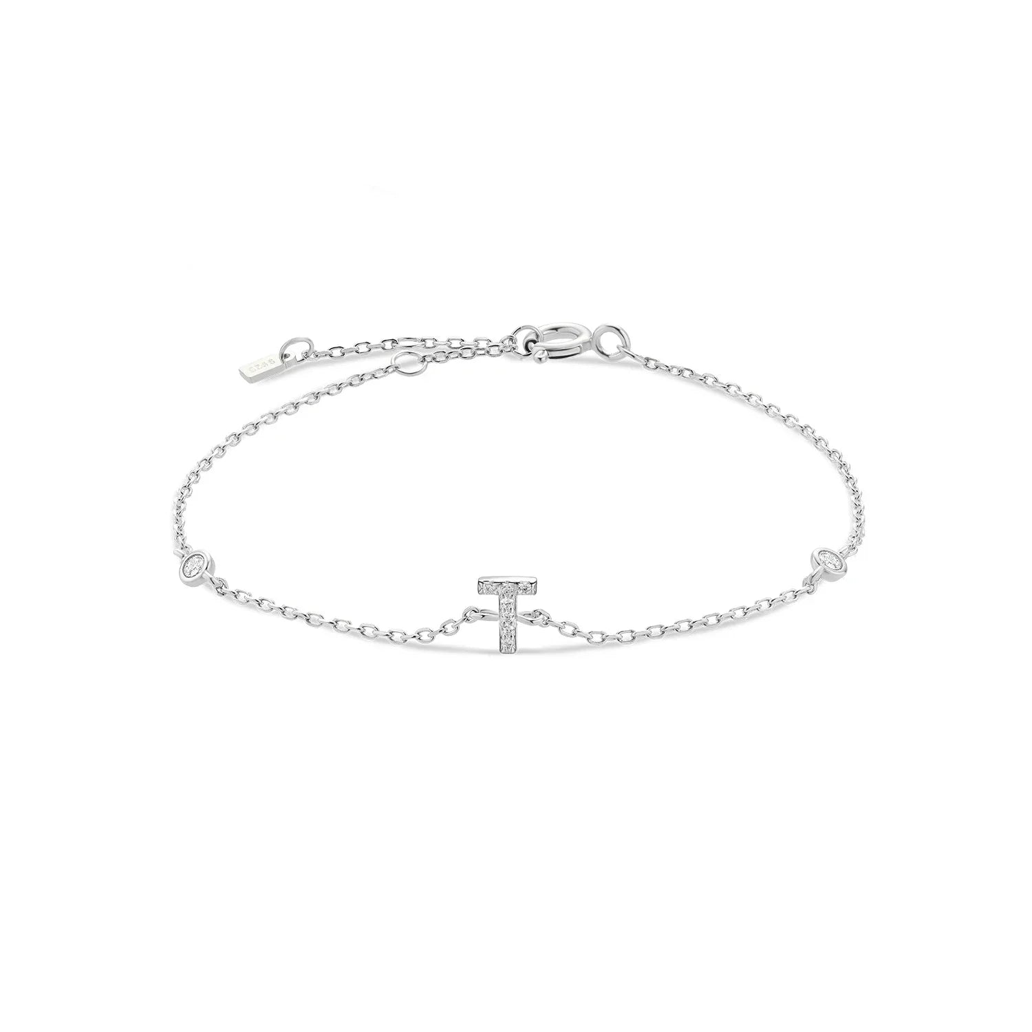Bracelet avec initiale en strass - lettre