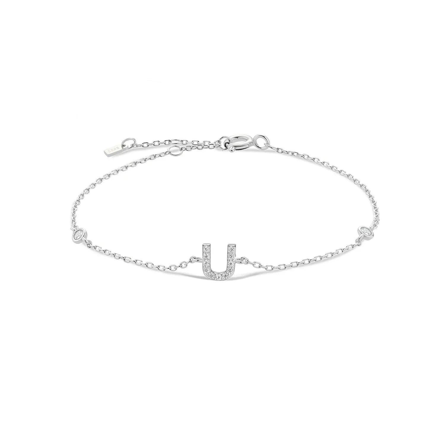 Bracelet avec initiale en strass - lettre