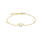 Bracelet avec initiale en strass - lettre