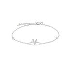 Bracelet avec initiale en strass - lettre