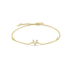 Bracelet avec initiale en strass - lettre