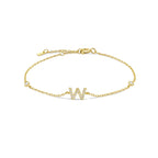 Bracelet avec initiale en strass - lettre