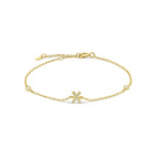 Bracelet avec initiale en strass - lettre