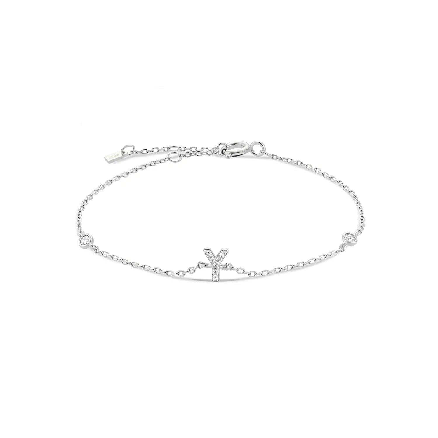 Bracelet avec initiale en strass - lettre