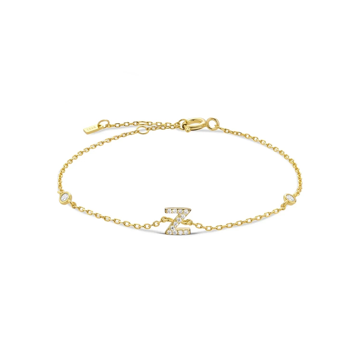 Bracelet avec initiale en strass - lettre